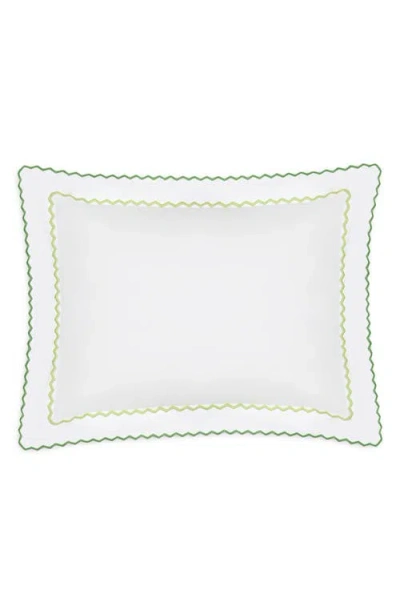 Matouk Axel Embroidered Boudoir Pillow Sham In Green