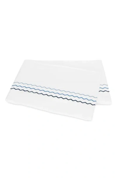 Matouk Axel Embroidered Flat Sheet In Blue