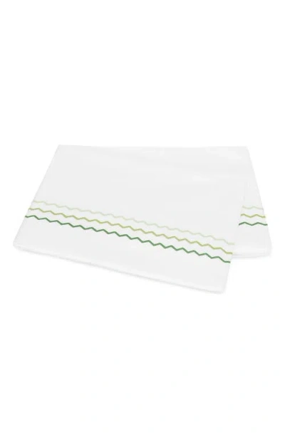Matouk Axel Embroidered Flat Sheet In Green