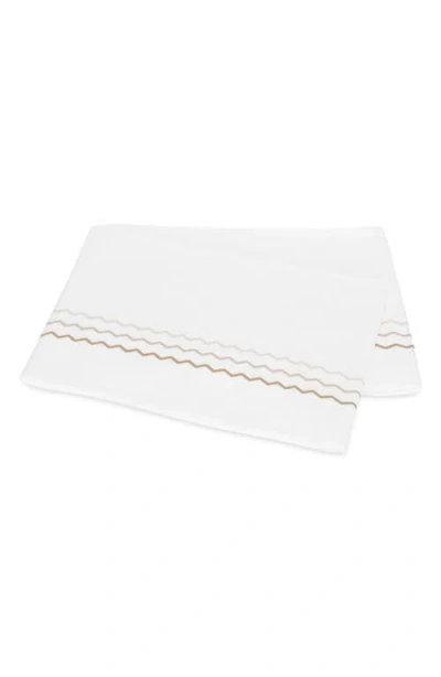 Matouk Axel Embroidered Flat Sheet In Neutral