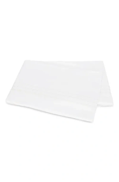 Matouk Axel Embroidered Flat Sheet In White