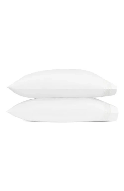 Matouk Axel Set Of 2 Embroidered Pillowcases In White