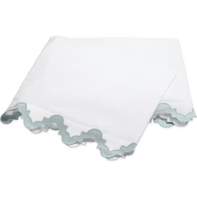Matouk Aziza 600 Thread Count Egyptian Cotton Percale Flat Sheet In Blue