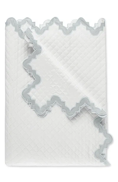 Matouk Aziza Matelassé Cotton Coverlet In Blue
