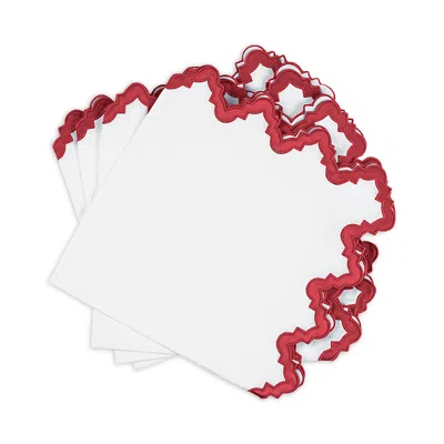Matouk Aziza Napkin, Set Of 4 In Scarlet