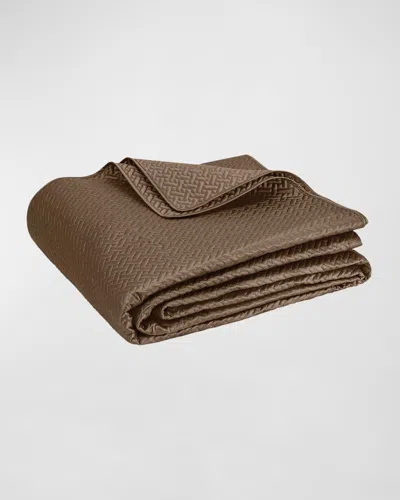 Matouk Basketweave Quilt, Full-queen In Mocha