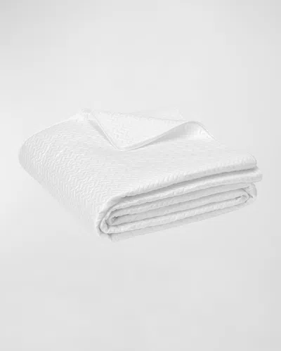 Matouk Basketweave King Quilt In White