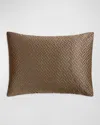 Matouk Basketweave Quilted Boudoir Sham In Brown