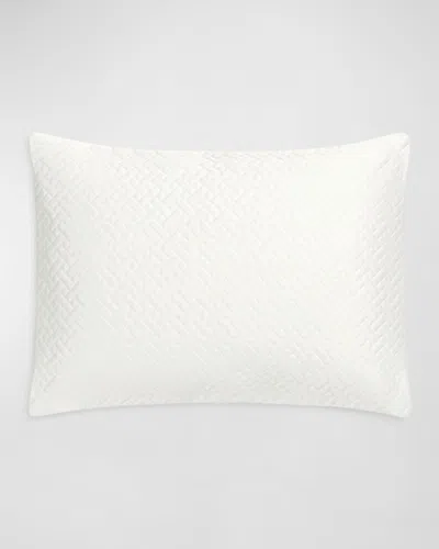 Matouk Basketweave Quilted Boudoir Sham In White