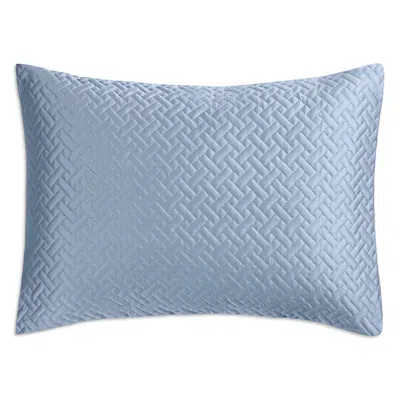 Matouk Basketweave Quilted Boudoir Sham In Blue
