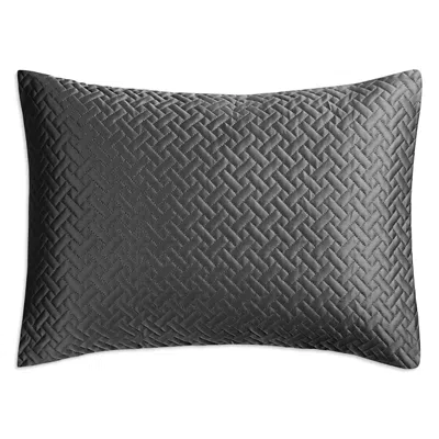 Matouk Basketweave Quilted Boudoir Sham In Gray
