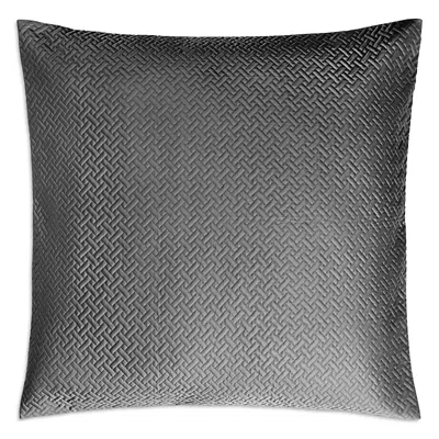 Matouk Basketweave Quilted Euro Sham In Gray