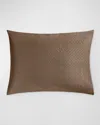 Matouk Basketweave Quilted King Sham In Brown