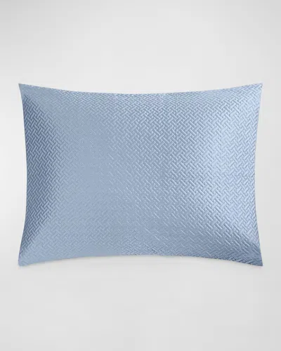 Matouk Basketweave Quilted King Sham In Blue