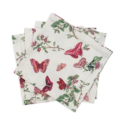 Matouk Baudin Butterfly Linen Napkin, Set Of 4 In White