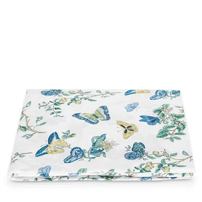 Matouk Baudin Butterfly Percale Fitted Sheet, Cali King In Blue