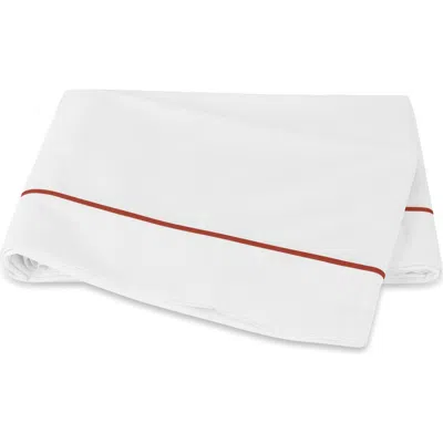 Matouk Bergamo 500 Thread Count Cotton Percale Flat Sheet In White