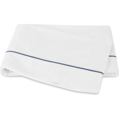 Matouk Bergamo 500 Thread Count Cotton Percale Flat Sheet In White