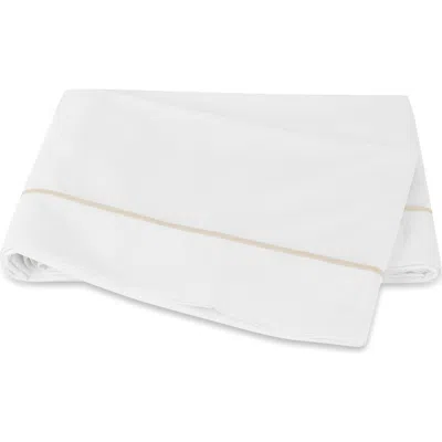 Matouk Bergamo 500 Thread Count Cotton Percale Flat Sheet In White