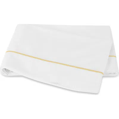 Matouk Bergamo 500 Thread Count Cotton Percale Flat Sheet In White