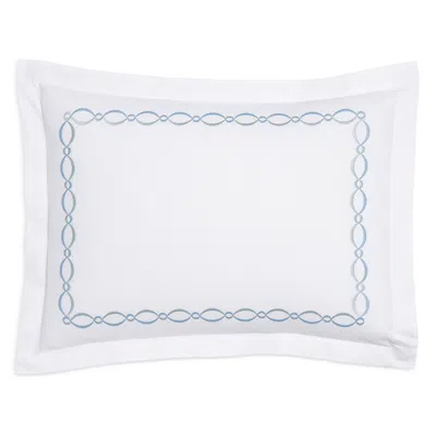 Matouk Brando Embroidered Percale Sham, Boudoir - Exclusive In Blue