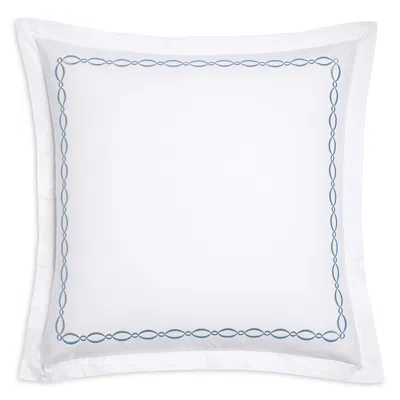 Matouk Brando Embroidered Percale Sham, Euro - Exclusive In Blue