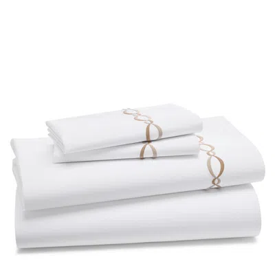 Matouk Brando Embroidered Percale Sheet Set, King - Exclusive In White
