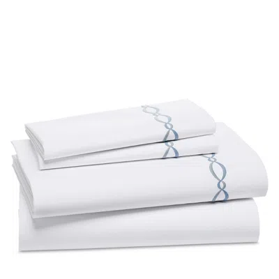 Matouk Brando Embroidered Percale Sheet Set, King - Exclusive In White