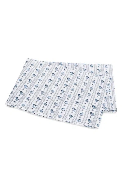 Matouk Cabanon Stripe 500 Thread Count Cotton Percale Flat Sheet In Blue