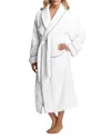 Matouk Cairo Terry Robe In White/azure Blue