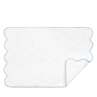 Matouk Cairo Scallop Quilted Mat In Light Blue