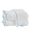 Matouk Cairo Scalloped Edge Cotton Bath Sheet In Light Blue