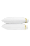 Matouk Callista Set Of 2 Cotton Percale Pillowcases