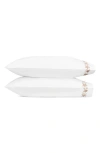 Matouk Callista Set Of 2 Cotton Percale Pillowcases