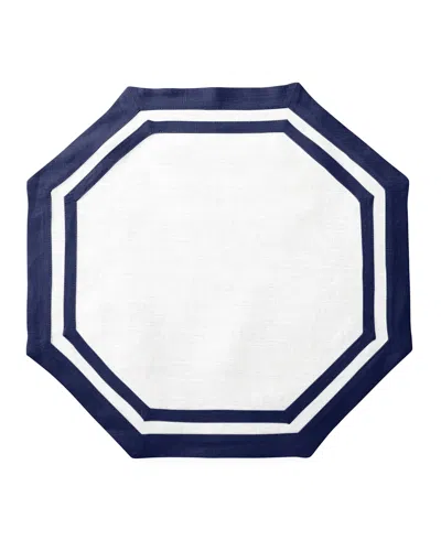 Matouk Casual Couture Octagon Placemats, Set Of 4 In Blue