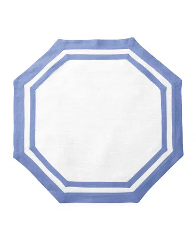 Matouk Casual Couture Octagon Placemats, Set Of 4 In Sky Blue