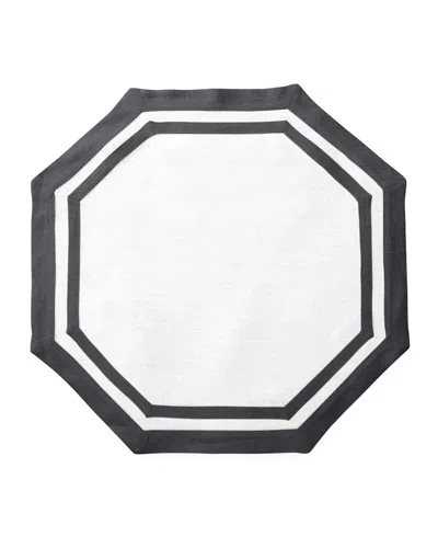 Matouk Casual Couture Octagon Placemats, Set Of 4 In Black