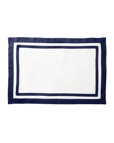 Matouk Casual Couture Rectangle Placemats, Set Of 4 In Blue