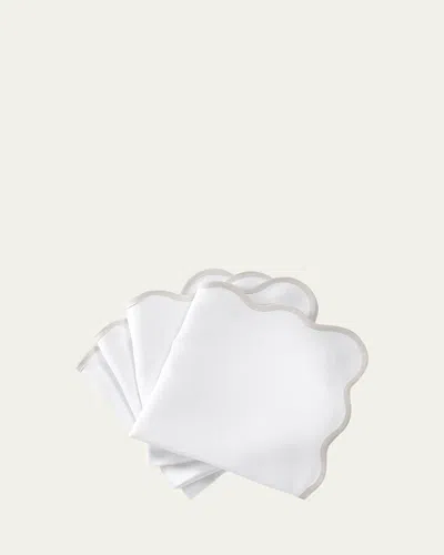 Matouk Casual Couture Scallop Napkins, Set Of 4 In White