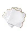 Matouk Casual Couture Scallop Napkins, Set Of 4 In Oat