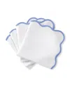 Matouk Casual Couture Scallop Napkins, Set Of 4 In Sky Blue