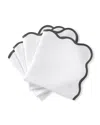Matouk Casual Couture Scallop Napkins, Set Of 4 In Smoke Grey