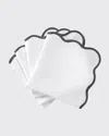 Matouk Casual Couture Scallop Napkins, Set Of 4 In White