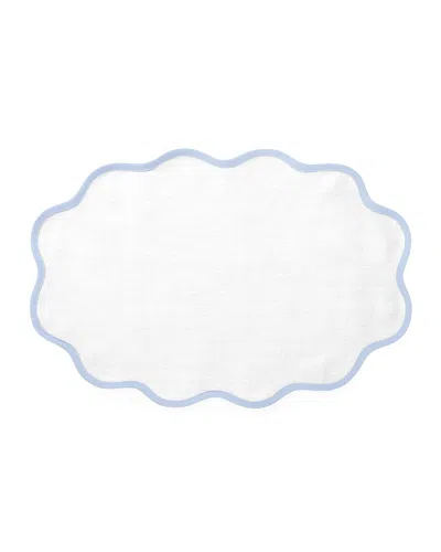 Matouk Casual Couture Scallop Placemats, Set Of 4 In Blue