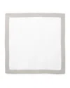 Matouk Casual Couture Boarder Square Placemats, Set Of 4 In Classic Grey
