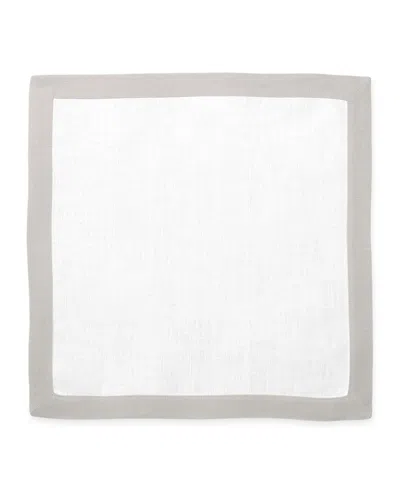 Matouk Casual Couture Boarder Square Placemats, Set Of 4 In Classic Grey