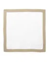 Matouk Casual Couture Boarder Square Placemats, Set Of 4 In Oat