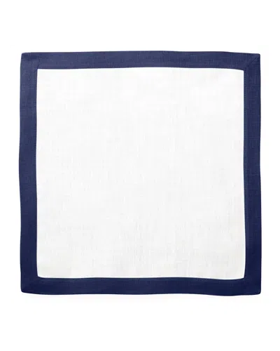 Matouk Casual Couture Boarder Square Placemats, Set Of 4 In Sapphire