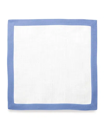 Matouk Casual Couture Boarder Square Placemats, Set Of 4 In Sky Blue