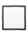 Matouk Casual Couture Boarder Square Placemats, Set Of 4 In Smoke Grey